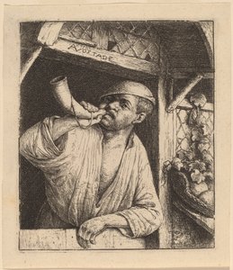 Baker megszólaltatja a kürtjét alkotó: Adriaen van Ostade