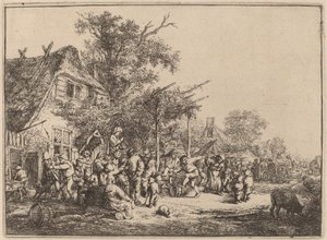 Táncolj a rács alatt alkotó: Adriaen van Ostade