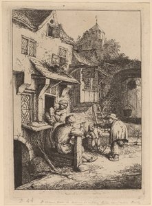 Púpos hegedűs alkotó: Adriaen van Ostade