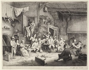 Egy holland söröző belső tere alkotó: Adriaen van Ostade