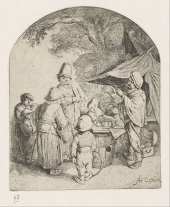 Quack eladja az áruit alkotó: Adriaen van Ostade