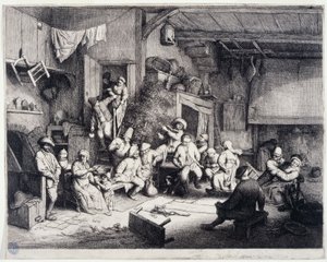 Der Tanz im Kabarett (Bartsch 49) alkotó: Adriaen van Ostade