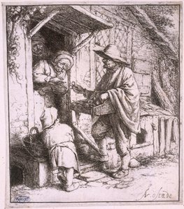 Der Brillenhändler (Bartsch 29) alkotó: Adriaen van Ostade