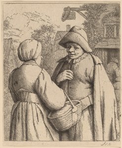 Férfi és nő beszélget alkotó: Adriaen van Ostade