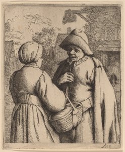 Férfi és nő beszélget alkotó: Adriaen van Ostade