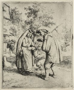 Férfi és nő beszélget alkotó: Adriaen van Ostade