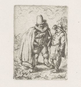 Redős gallérú férfi parasztpárral alkotó: Adriaen van Ostade