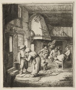 Adósságát rendező paraszt alkotó: Adriaen van Ostade