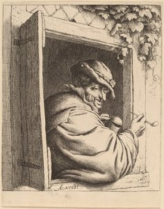 Dohányzó az ablakban alkotó: Adriaen van Ostade