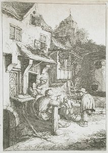 A púpos hegedűs alkotó: Adriaen van Ostade