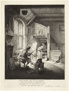A festő a műtermében alkotó: Adriaen van Ostade