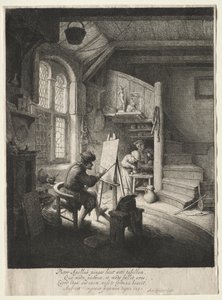 A festőstúdió alkotó: Adriaen van Ostade