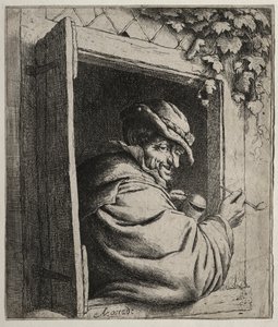 A dohányos az ablakban alkotó: Adriaen van Ostade