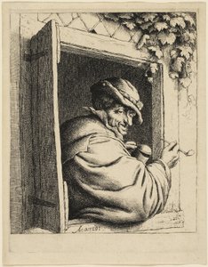 A dohányos az ablakban alkotó: Adriaen van Ostade