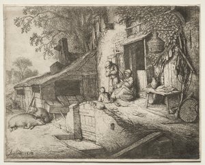 A fonó nő alkotó: Adriaen van Ostade