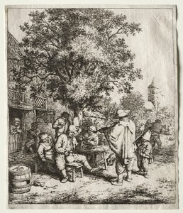 A hegedűs és a rohanós fiú alkotó: Adriaen van Ostade