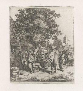 Két zenész ivótársasággal alkotó: Adriaen van Ostade