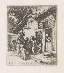 Két zenész egy házba alkotó: Adriaen van Ostade