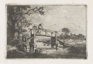 Két halász egy hídon alkotó: Adriaen van Ostade