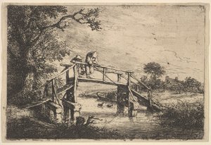 Két horgász a hídon, 1647. alkotó: Adriaen van Ostade