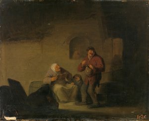 Két paraszt és egy éneklő asszony alkotó: Adriaen van Ostade