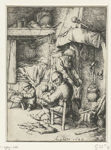 Apa a gyermek ölében a belső a családapa alkotó: Adriaen van Ostade