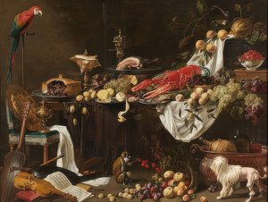 Bankett csendélet. 1644 alkotó: Adriaen van Utrecht