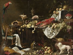 bankett csendélet alkotó: Adriaen van Utrecht