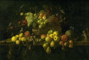 Csendélet gyümölccsel az asztalon alkotó: Adriaen van Utrecht