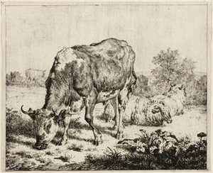Egy tehén és három birka alkotó: Adriaen van de Velde