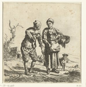 Gazda és gazda felesége beszélget alkotó: Adriaen van de Velde
