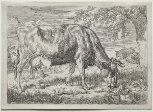 Tehén és két bárány a fa tövében, 1670. alkotó: Adriaen van de Velde