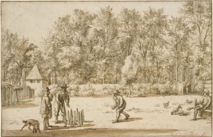 Tekéző három férfi alkotó: Adriaen van de Velde
