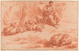 Pásztorlány juhokkal alkotó: Adriaen van de Velde