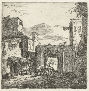 Fogadó a városkapunál, 1653 alkotó: Adriaen van de Velde