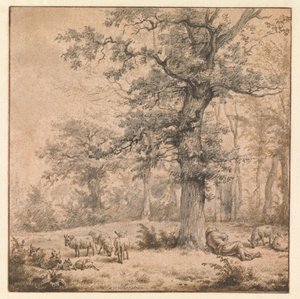 Tájkép alvó pásztorral alkotó: Adriaen van de Velde