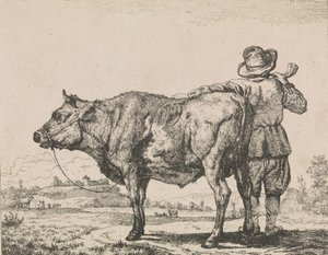 Ember állt a bika alkotó: Adriaen van de Velde