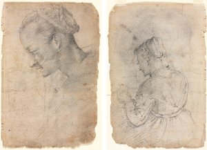 Egy női fej profilja (recto) Egy konyhalány (verso) alkotó: Adriaen van de Velde