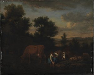 Pásztorlány szarvasmarhával alkotó: Adriaen van de Velde