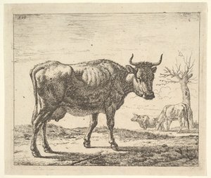 Három tehén, különböző állatokból. alkotó: Adriaen van de Velde