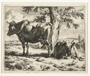 Két tehén egy fa alatt Tehenek és juhok (sorozat címe) alkotó: Adriaen van de Velde