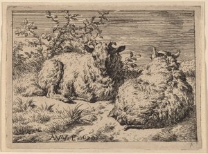 Két fekvő bárány alkotó: Adriaen van de Velde