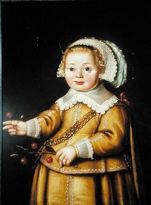 Anne Gibson gyermekkori portréja (olaj, tábla) alkotó: Adriaen van der Linde
