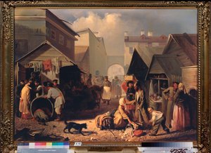 Buvette a Saint Petersburg (üdítőbódé Szentpéterváron) – Adrian Markovich Volkov (1827-1873) festménye, olaj, vászon alkotó: Adrian Markovich Volkov