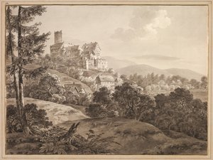 Kilátás a Gnandstein-kastélyra, c. 1795.