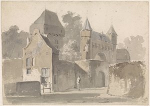 Kilátás a város kapujára alkotó: Adrianus Eversen