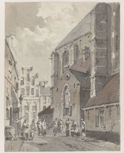 Kilátás Amersfoortban, a St. Joriskerk jobb oldalán
