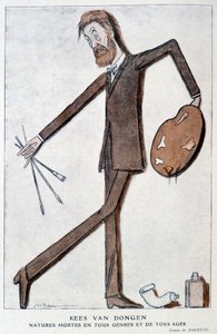 Rajzfilm Kees Van Dongenről (1877-1968), német származású francia festőről. Barrère rajza, a „Fantasio”-ban, 1921.10.15.