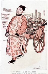 Rajzfilm Paul Claudel francia költőről és drámaíróról - Barrère, a "" Fantasio" című filmben, 1927.01.01. alkotó: Adrien Barrere