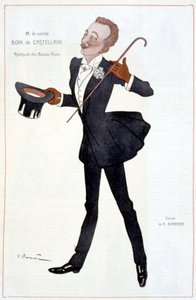Cartoon Boni Castellane grófja - Illusztráció: Adrien Barrere (1877-1931) a "" Fantasio" című filmben